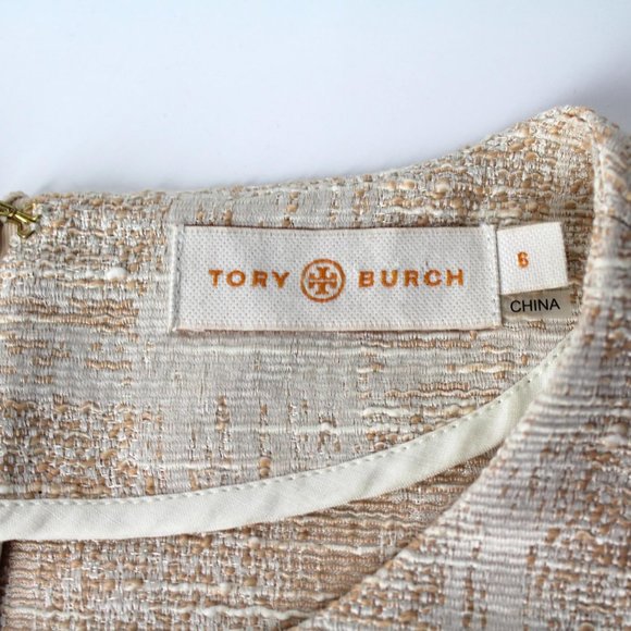 Tory Burch Jillian Ivory Embellished jeweled women's Tunic Top sz 6 - Picture 9 of 14